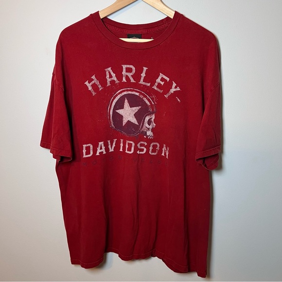 Harley-Davidson Open Road T-Shirt Men’s 2XL Fond du Lac, WI Red Skull Helmet - Picture 1 of 6